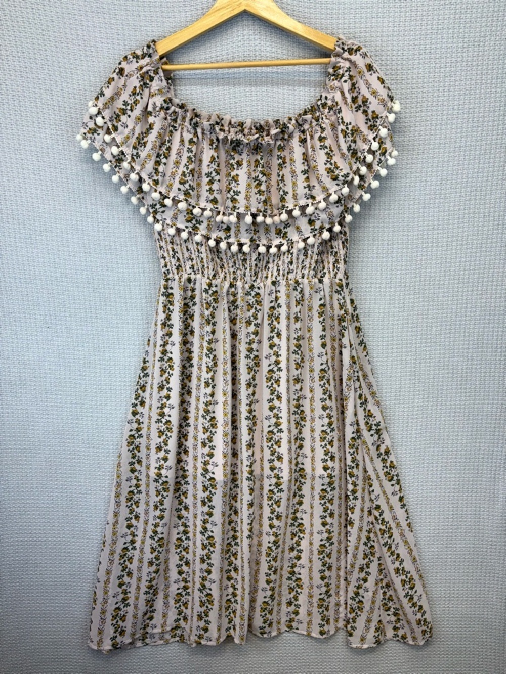 A Beautiful Soul Maxi Off The Shoulder Dress Sz L Boho Festival Floral Cottage